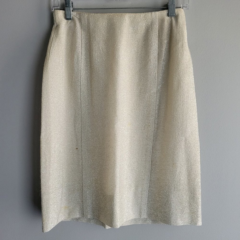 Metallic Silver Vintage 1960's Disco Skirt